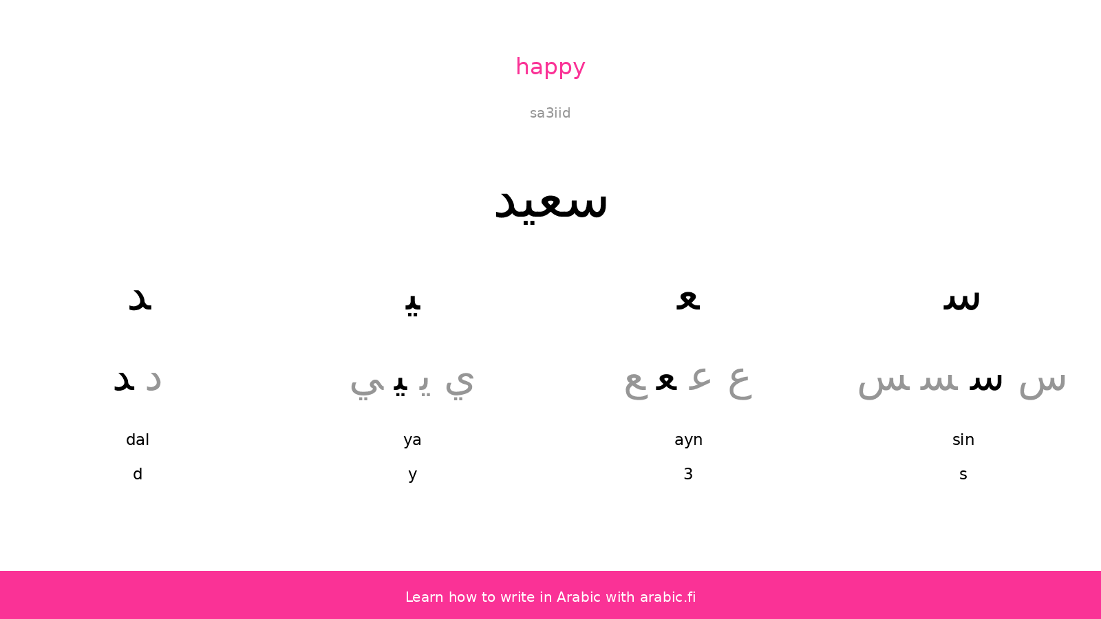 Happy An Arabic Word