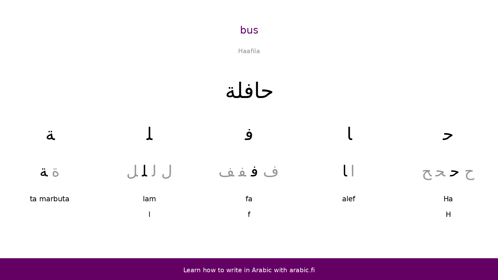 Bus An Arabic Word