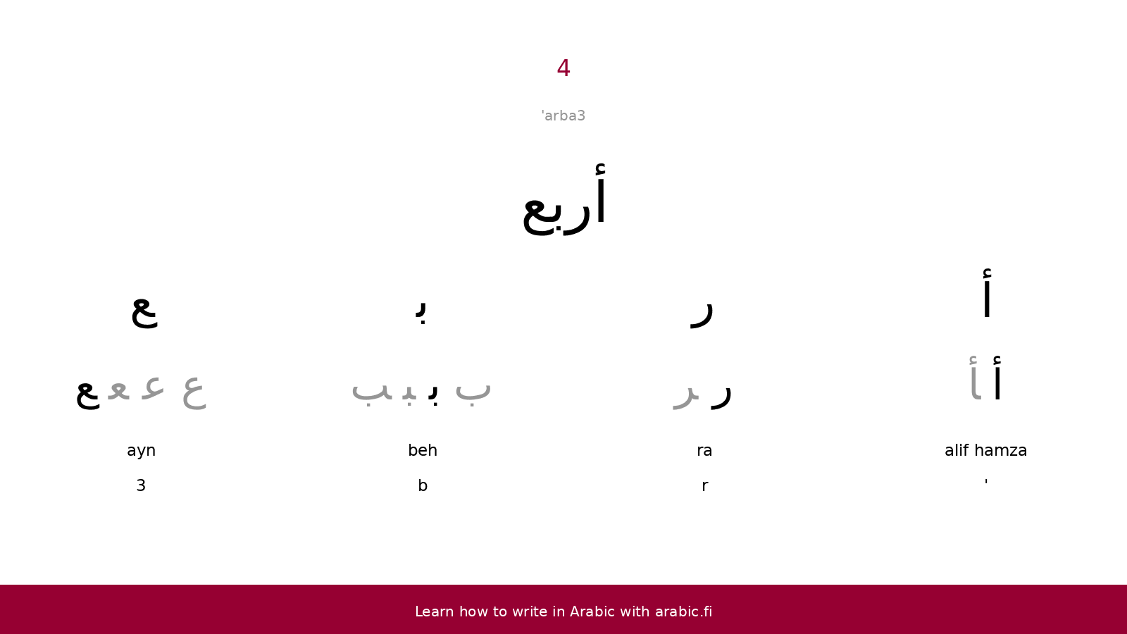 4 An Arabic Word