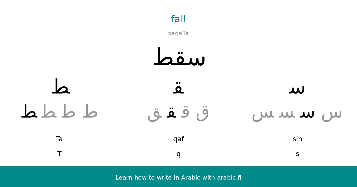 Fall An Arabic Word